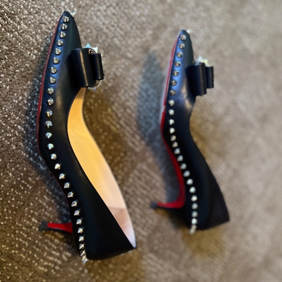 Christian Louboutin ballet spiked flat kitten heal black 39 - Picture 9 of 9